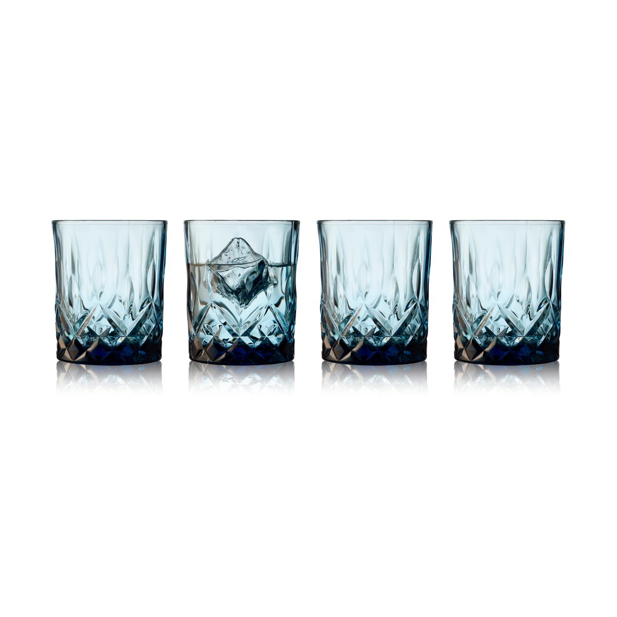 Lyngby Glas Sorrento whiskyglas 32 cl 4-pak Blue