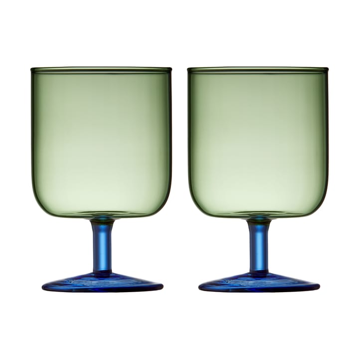 Torino vinglas 30 cl 2-pak, Green-blue Lyngby Glas