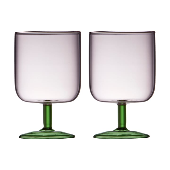 Torino vinglas 30 cl 2-pak, Pink-green Lyngby Glas