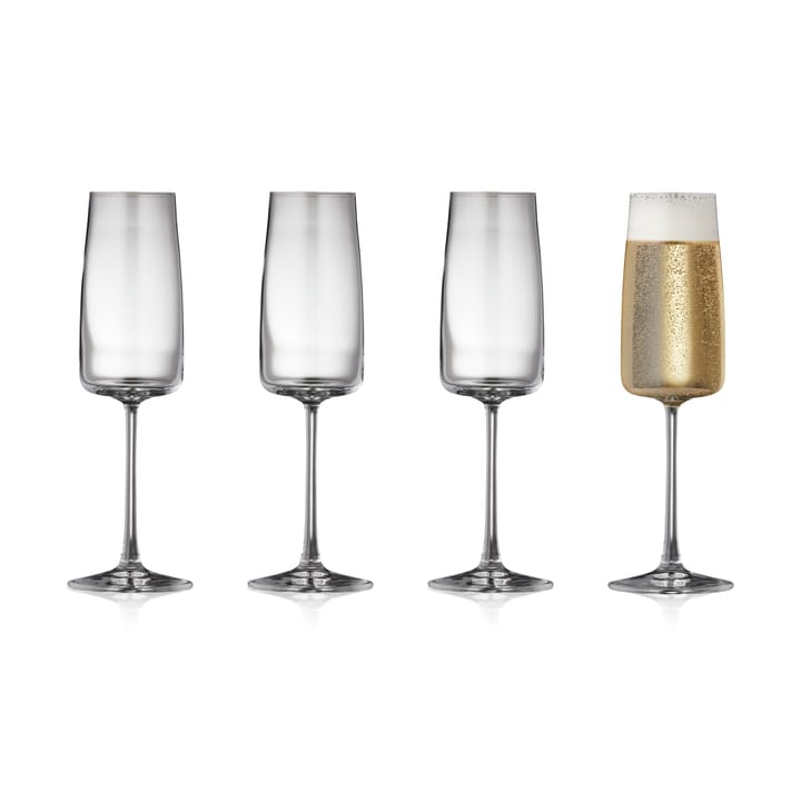 Zero champagneglas 30 cl 4-pak, Krystal Lyngby Glas