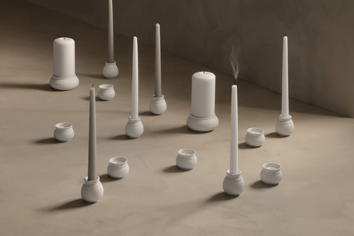 Curve bloklysestage Ø11 cm, Hvid Lyngby Porcelæn