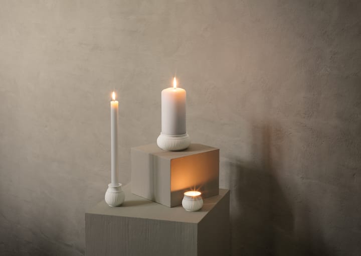 Curve bloklysestage Ø11 cm, Hvid Lyngby Porcelæn