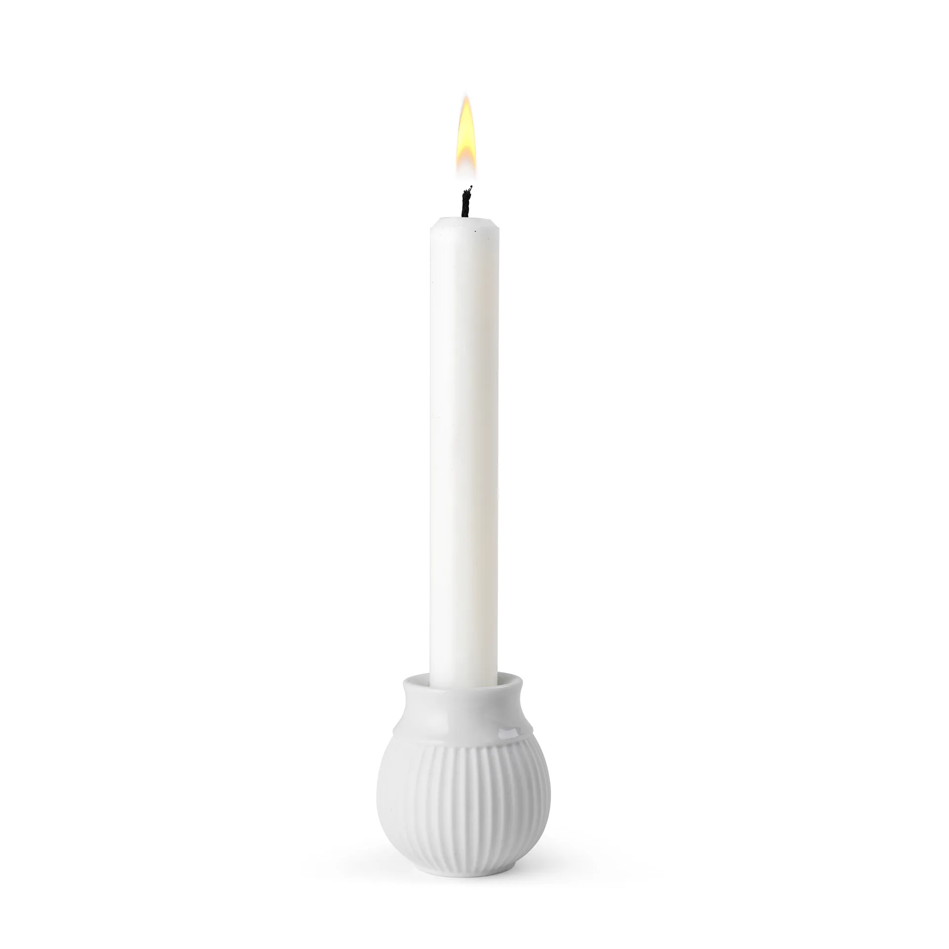 Curve lysestage 7 cm, Hvid Lyngby Porcelæn