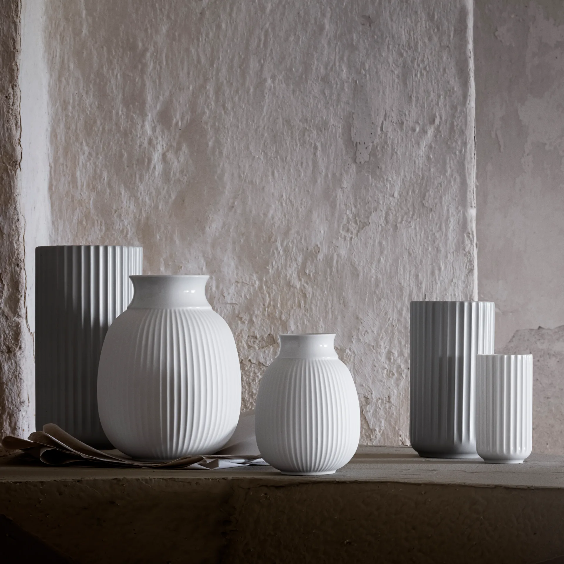 Lyngby Curve vase 17,5 cm, Hvid Lyngby Porcelæn