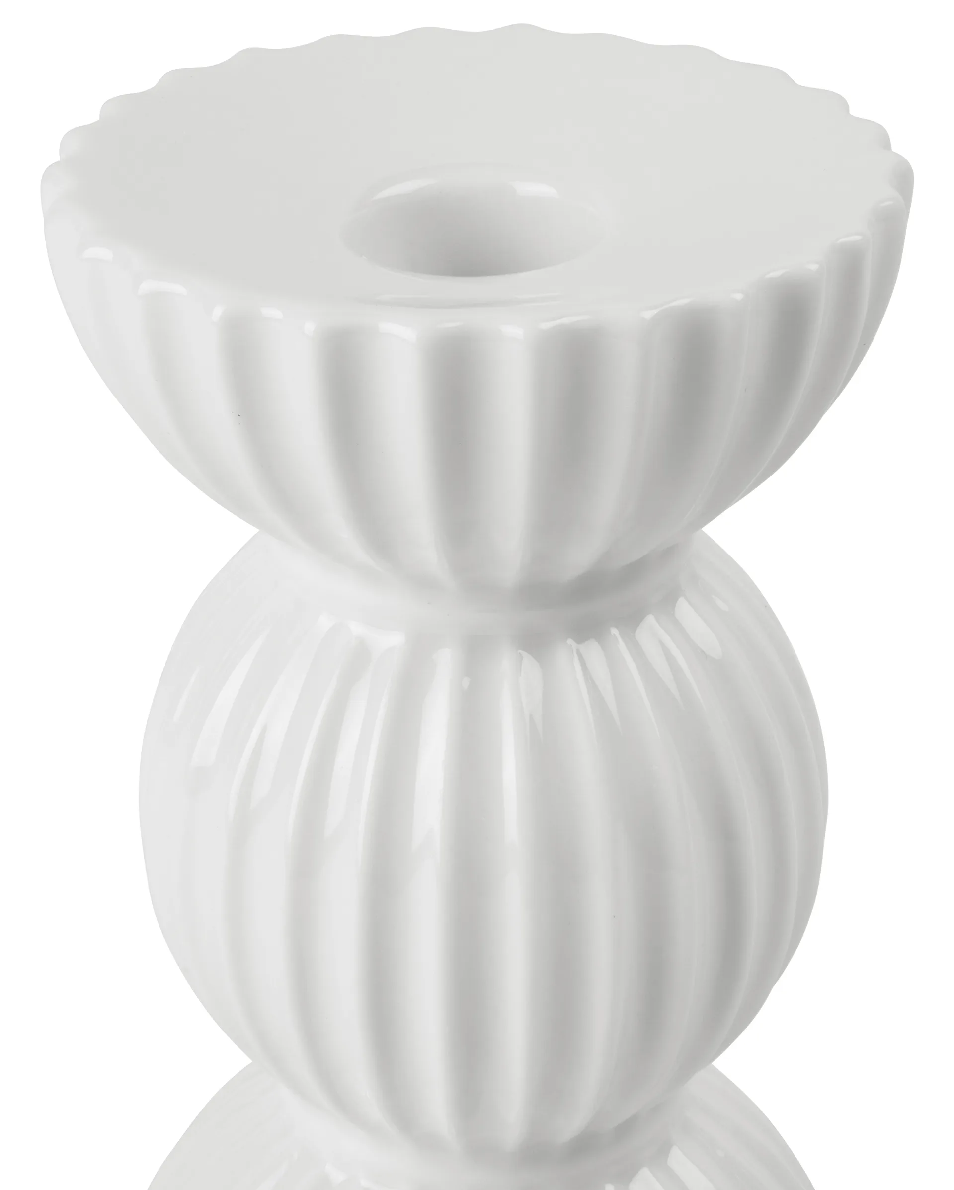 Lyngby Tura lysestage 14 cm, Hvid Lyngby Porcelæn