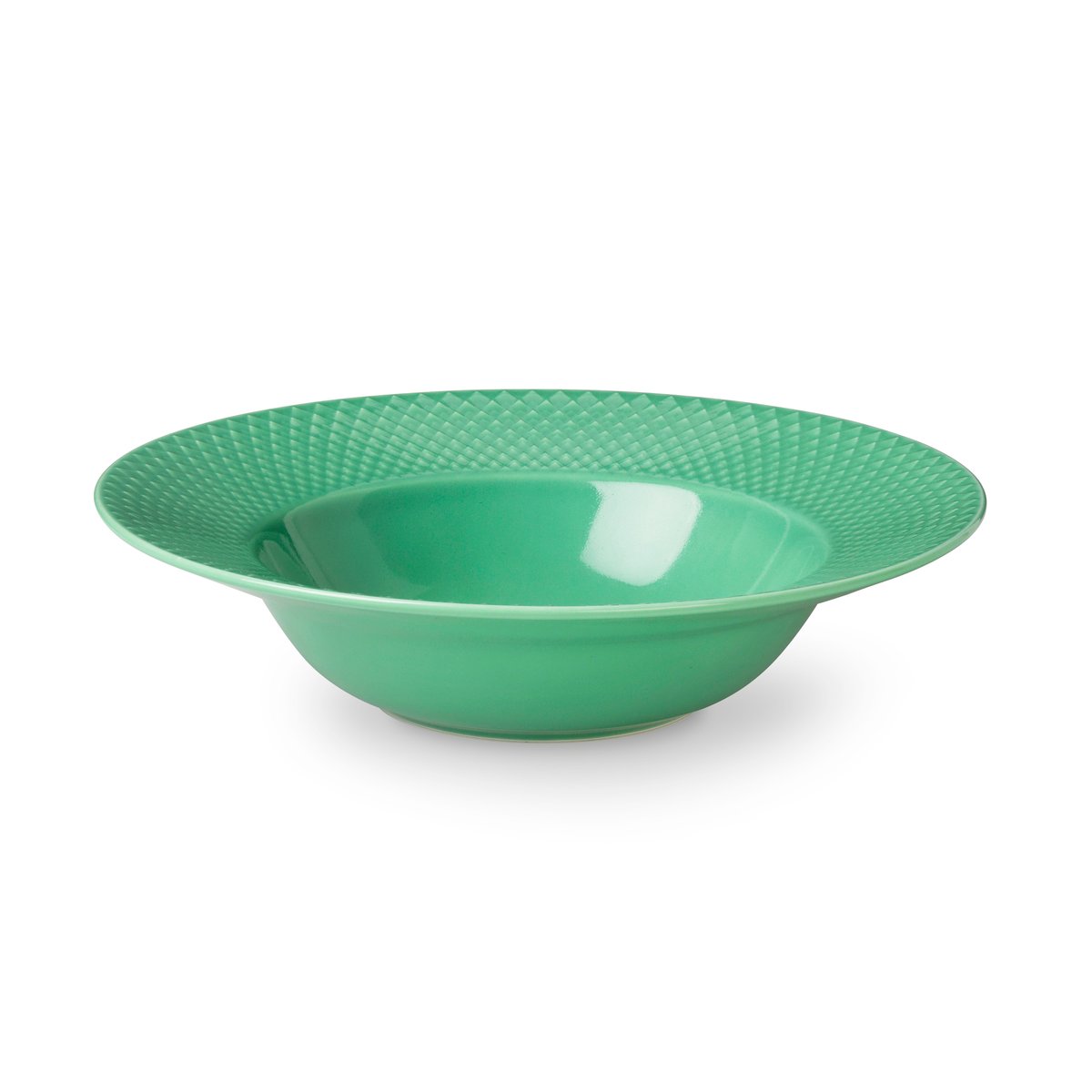 Lyngby Porcelæn Rhombe dyb tallerken grøn 24,5 cm
