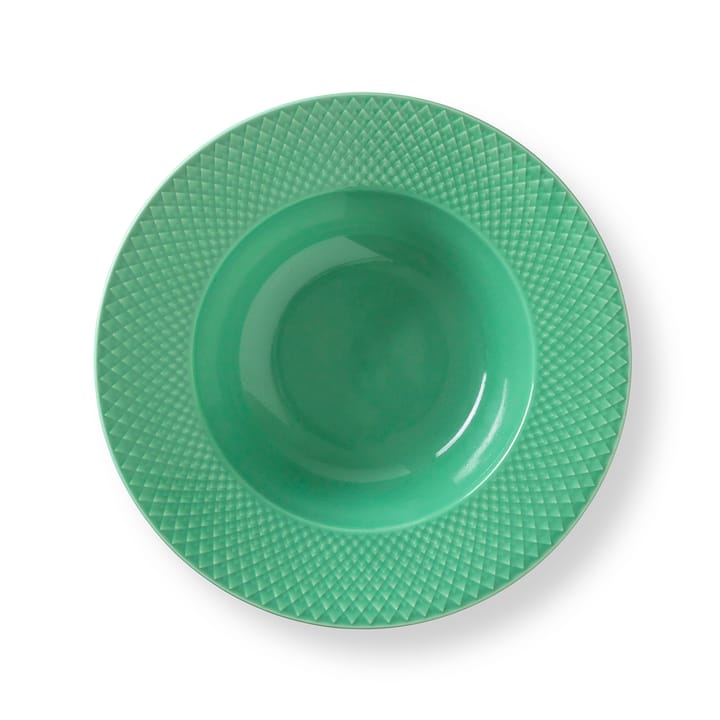Rhombe dyb tallerken grøn, 24,5 cm Lyngby Porcelæn