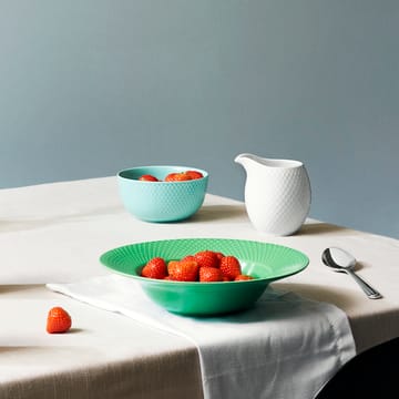 Rhombe dyb tallerken grøn - 24,5 cm - Lyngby Porcelæn