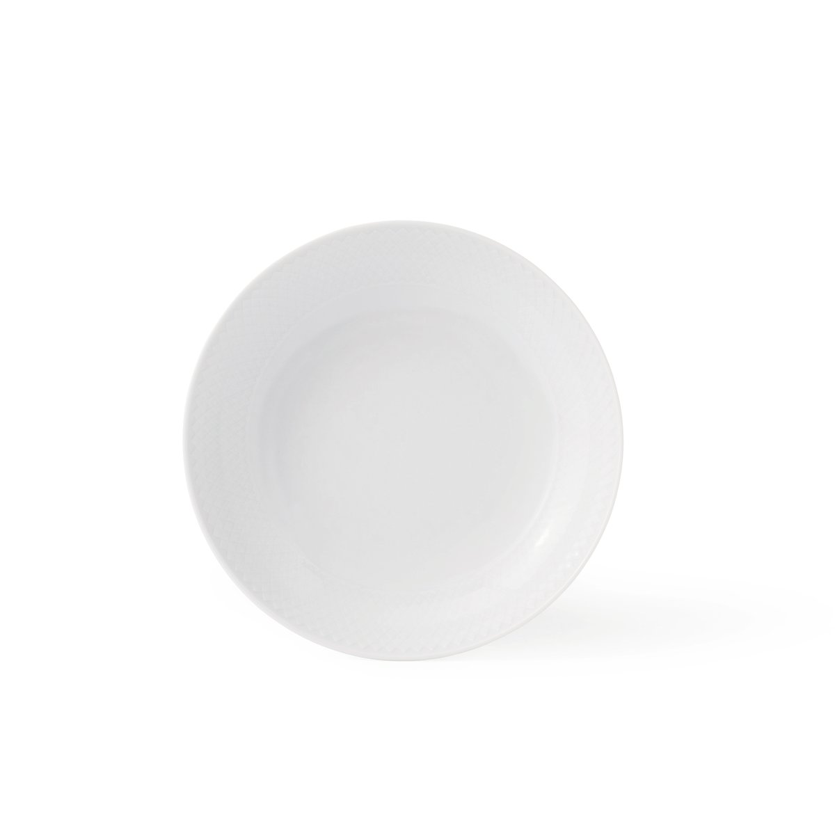 Lyngby Porcelæn Rhombe dyb tallerken hvid Ø 20 cm