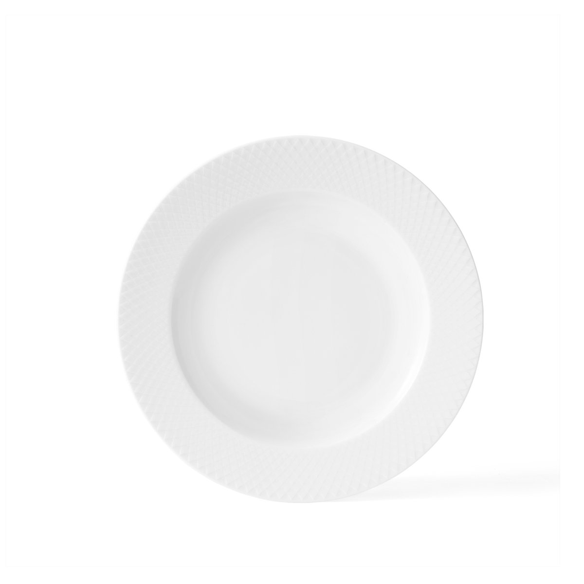 Lyngby Porcelæn Rhombe dyb tallerken hvid Ø 23 cm