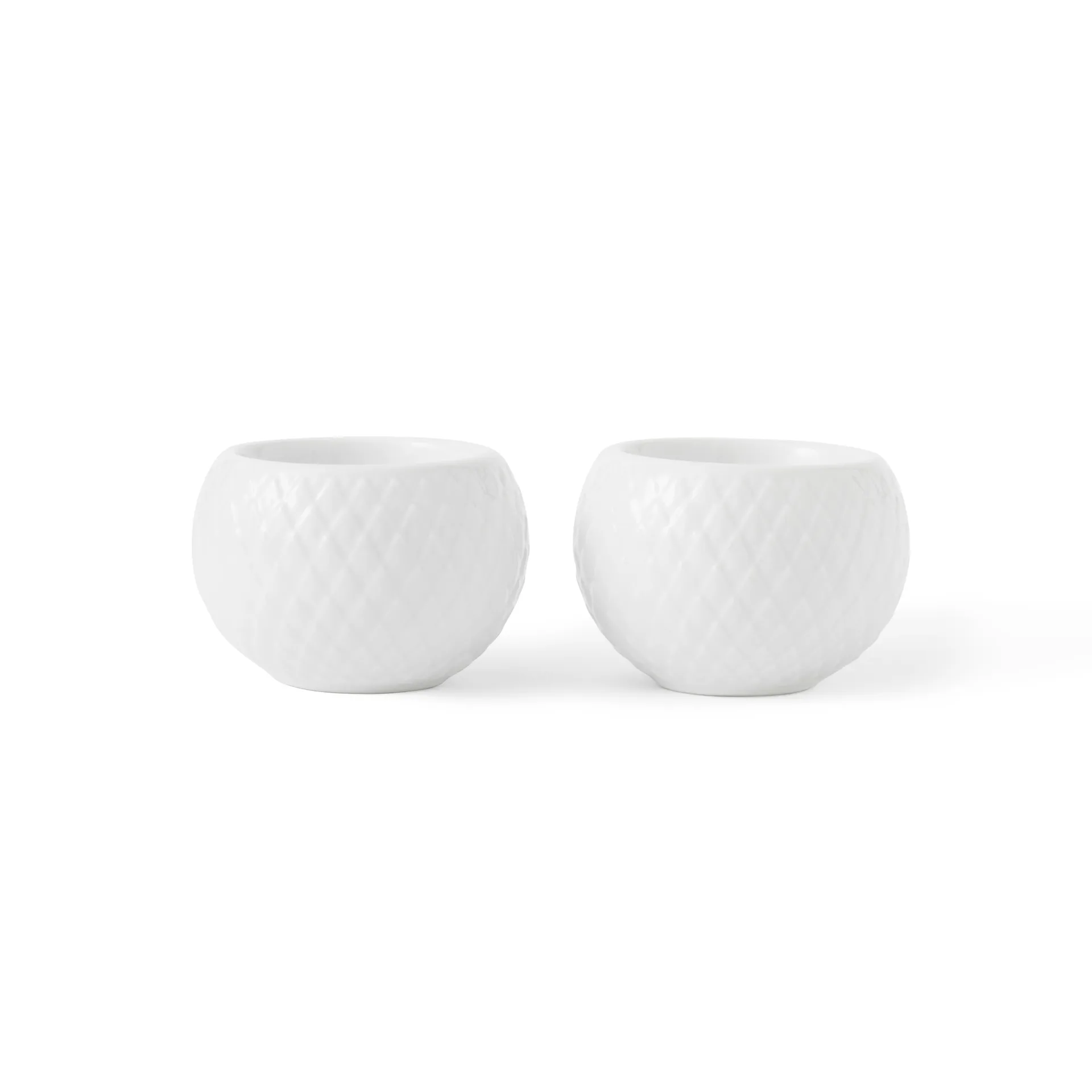 Rhombe fyrfadsstage Ø6,5 cm 2-pak, Hvid Lyngby Porcelæn