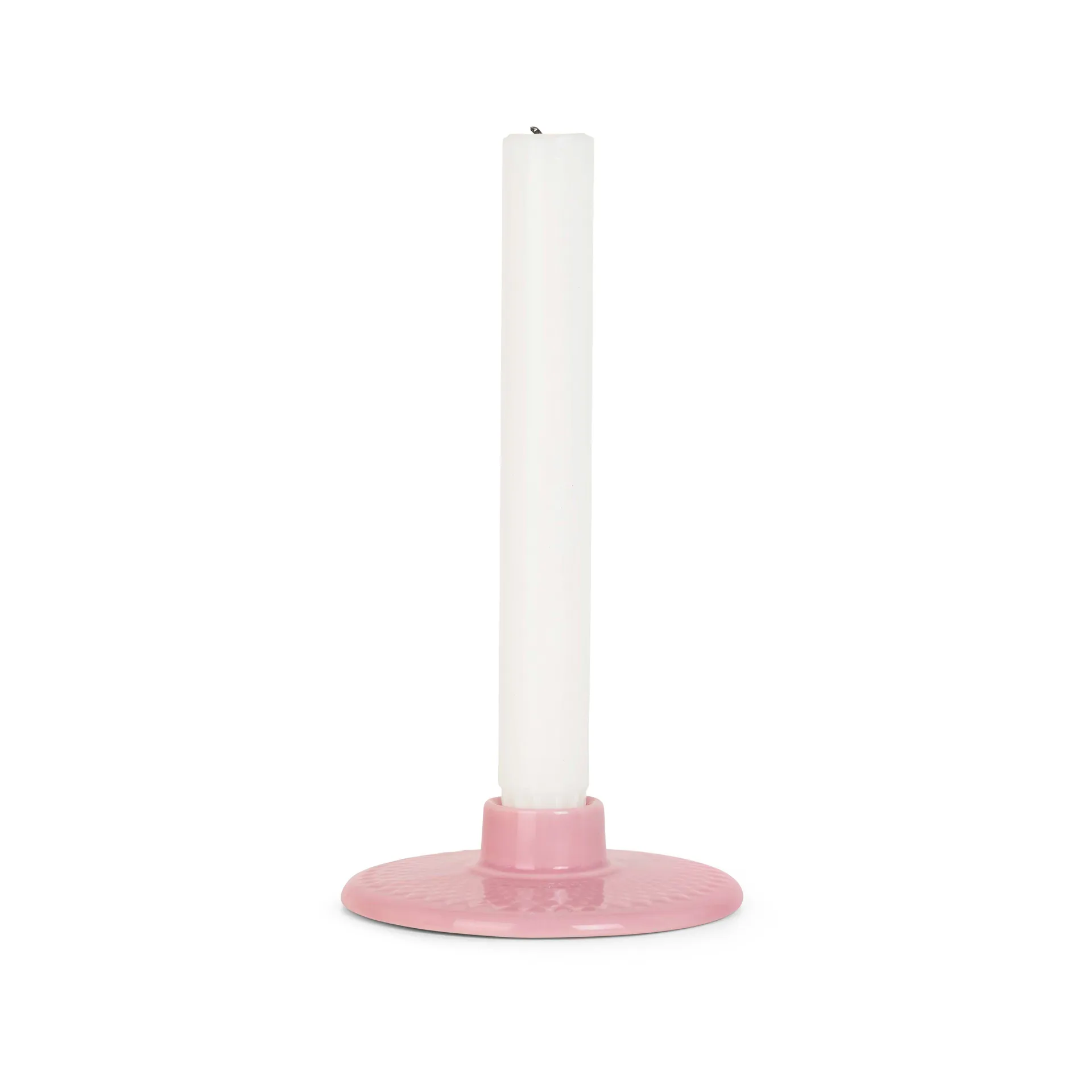 Rhombe lysestage 3 cm, Lyserød Lyngby Porcelæn