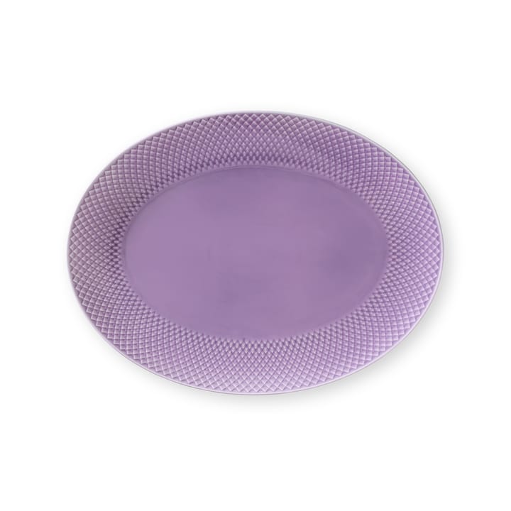 Rhombe oval serveringsfad 35x26,5 cm, Lyslilla Lyngby Porcelæn