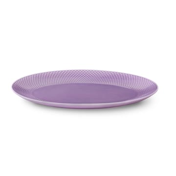 Rhombe oval serveringsfad 35x26,5 cm - Lyslilla - Lyngby Porcelæn