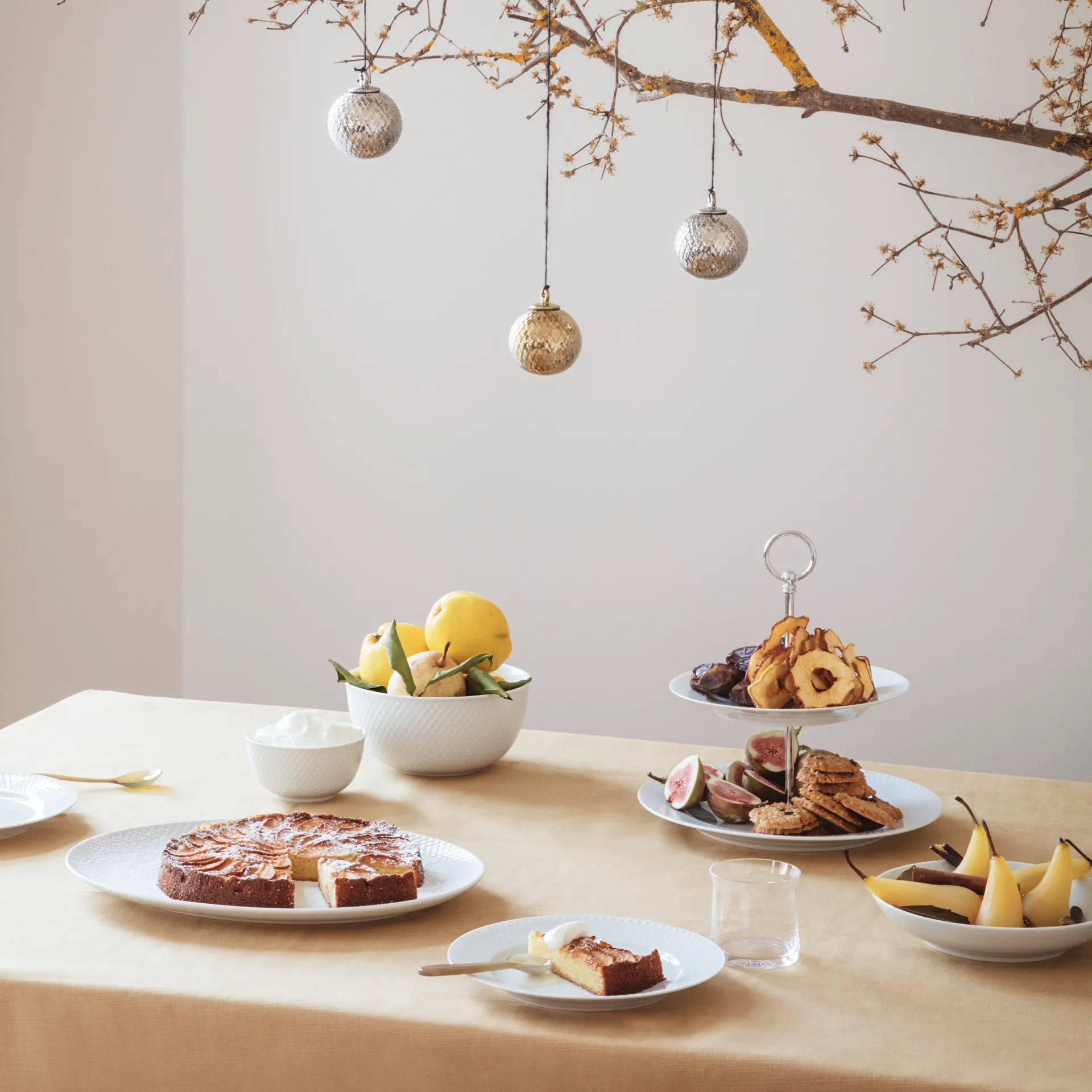 Rhombe serveringsskål Ø17,5 cm, hvid Lyngby Porcelæn