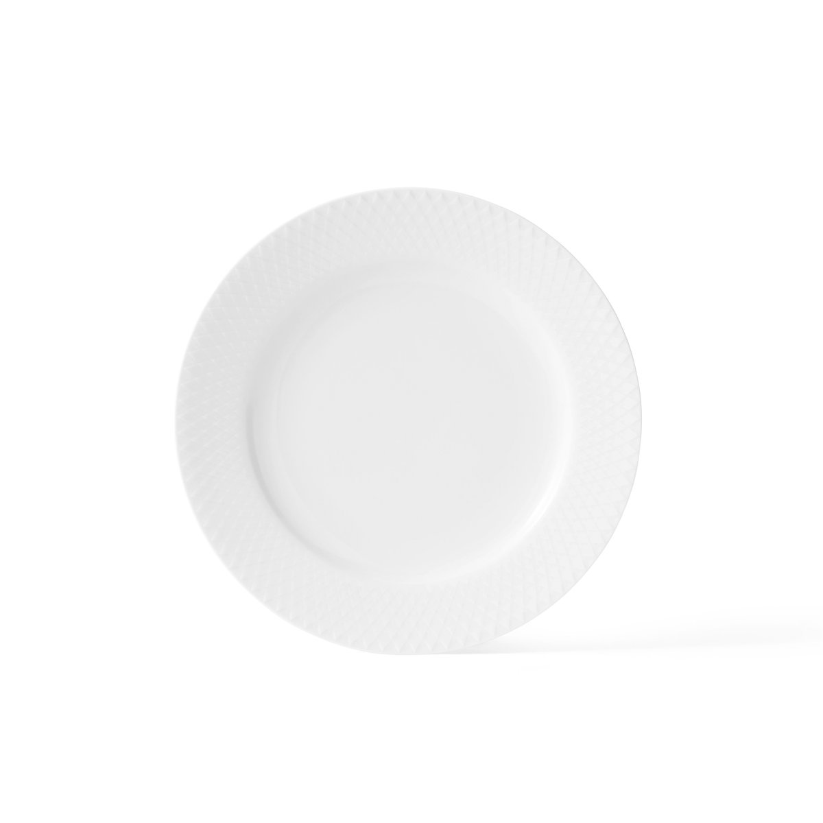 Lyngby Porcelæn Rhombe tallerken hvid Ø 21 cm