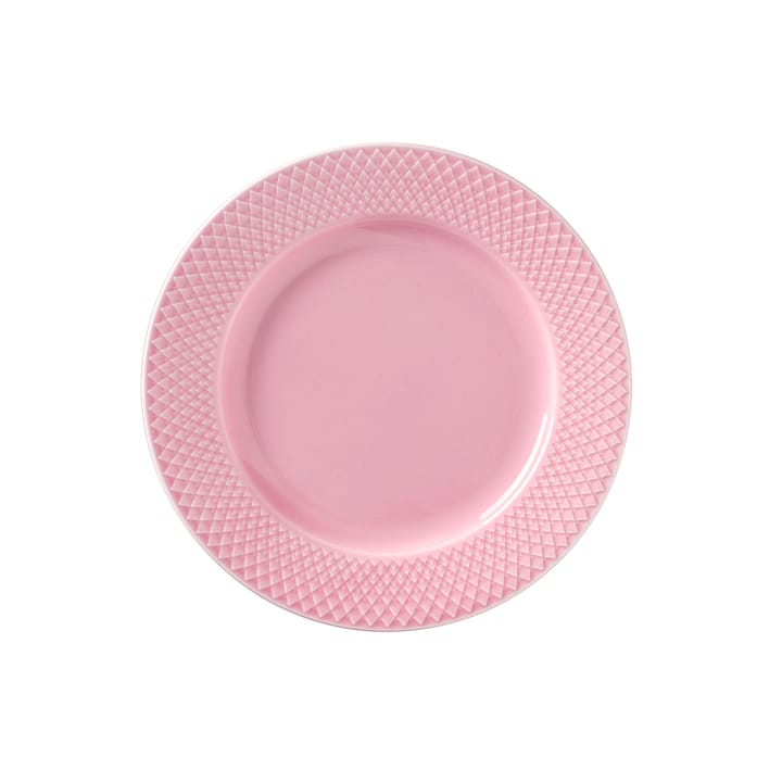 Rhombe tallerken lyserød, 21 cm Lyngby Porcelæn