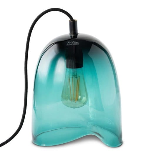 Klem glas lampe medium 28x20 cm - Turkis - Magnor