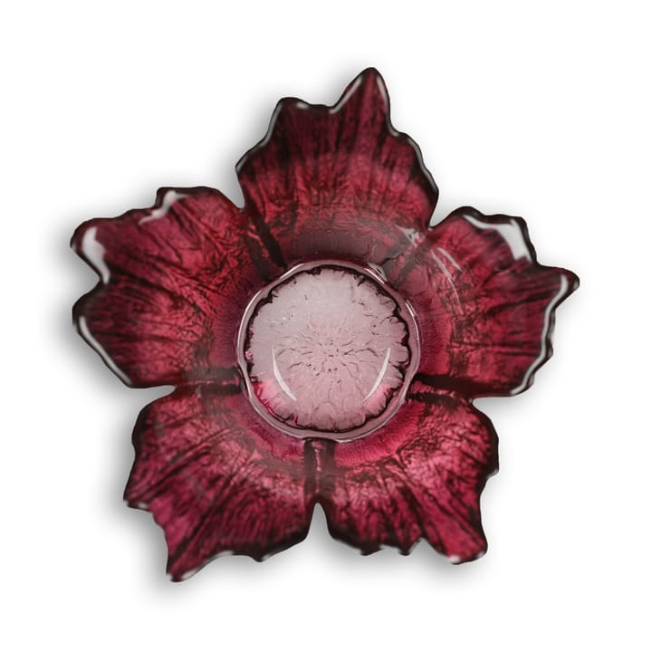 Fleur fyrfadsstage Ø14 cm, Rødrosa Målerås Glasbruk