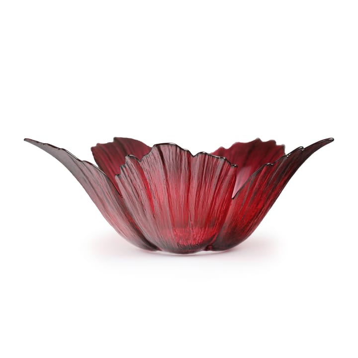 Fleur glasskål rødrosa, Stor Ø23 cm Målerås Glasbruk