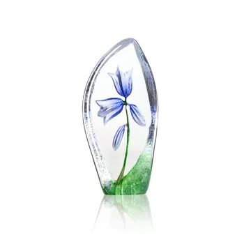 Klokkeblomst glasskulptur - Blå - Målerås Glasbruk