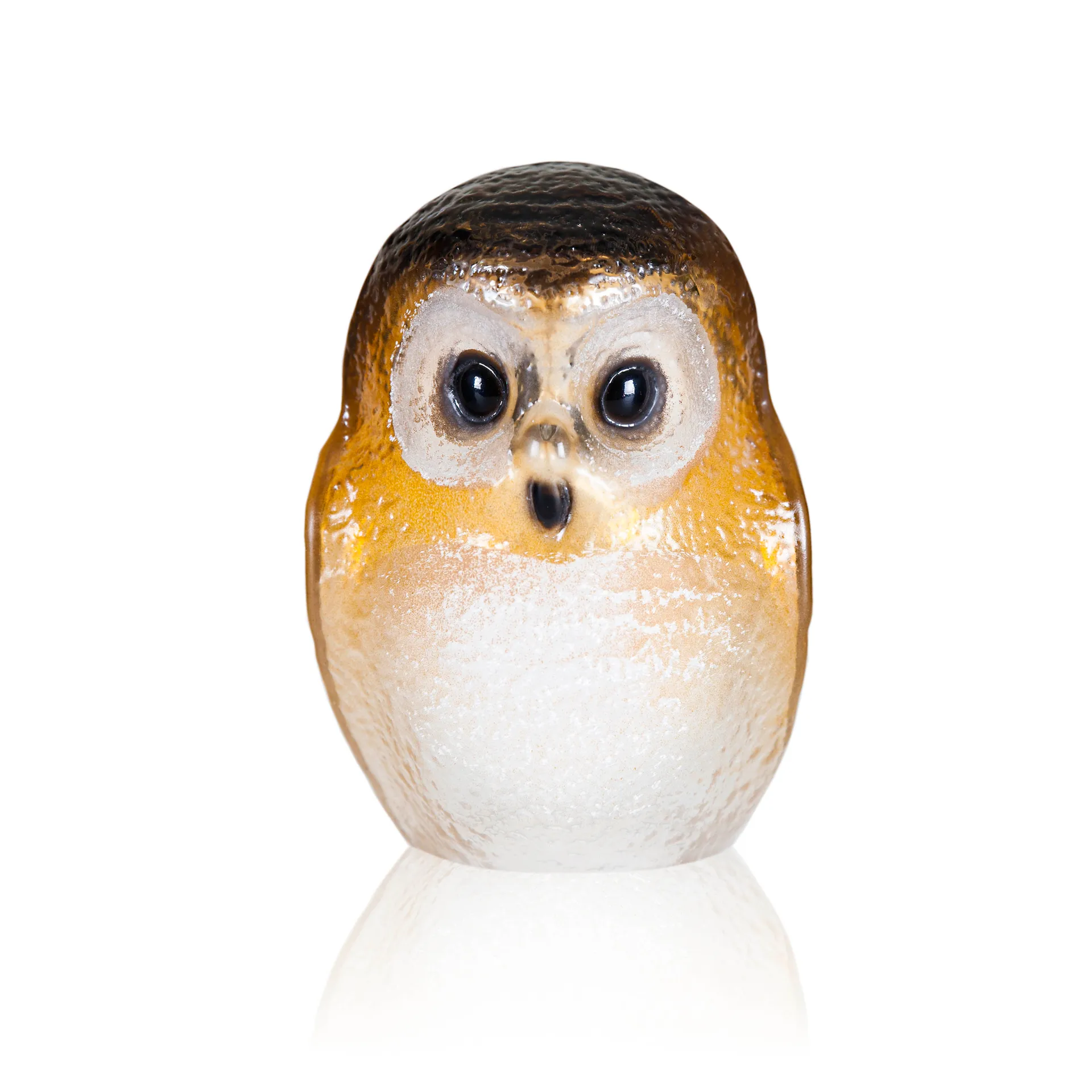 Safari glasskulptur ugle, Small Målerås Glasbruk