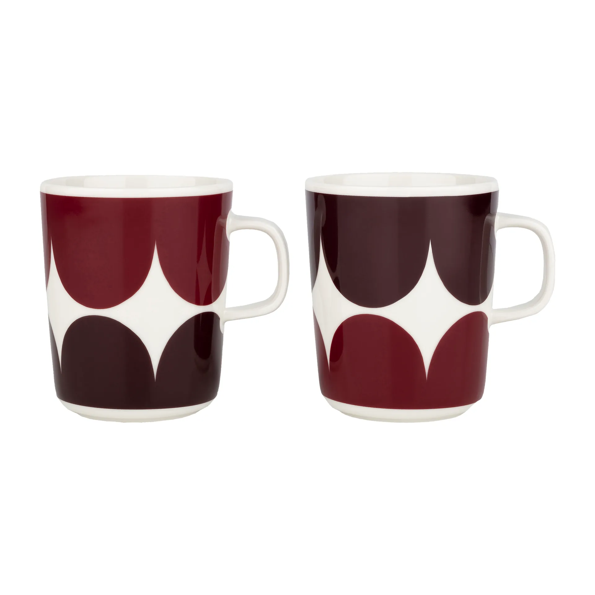Härkä krus 25 cl 2-pak, white-dark wine-dark red Marimekko