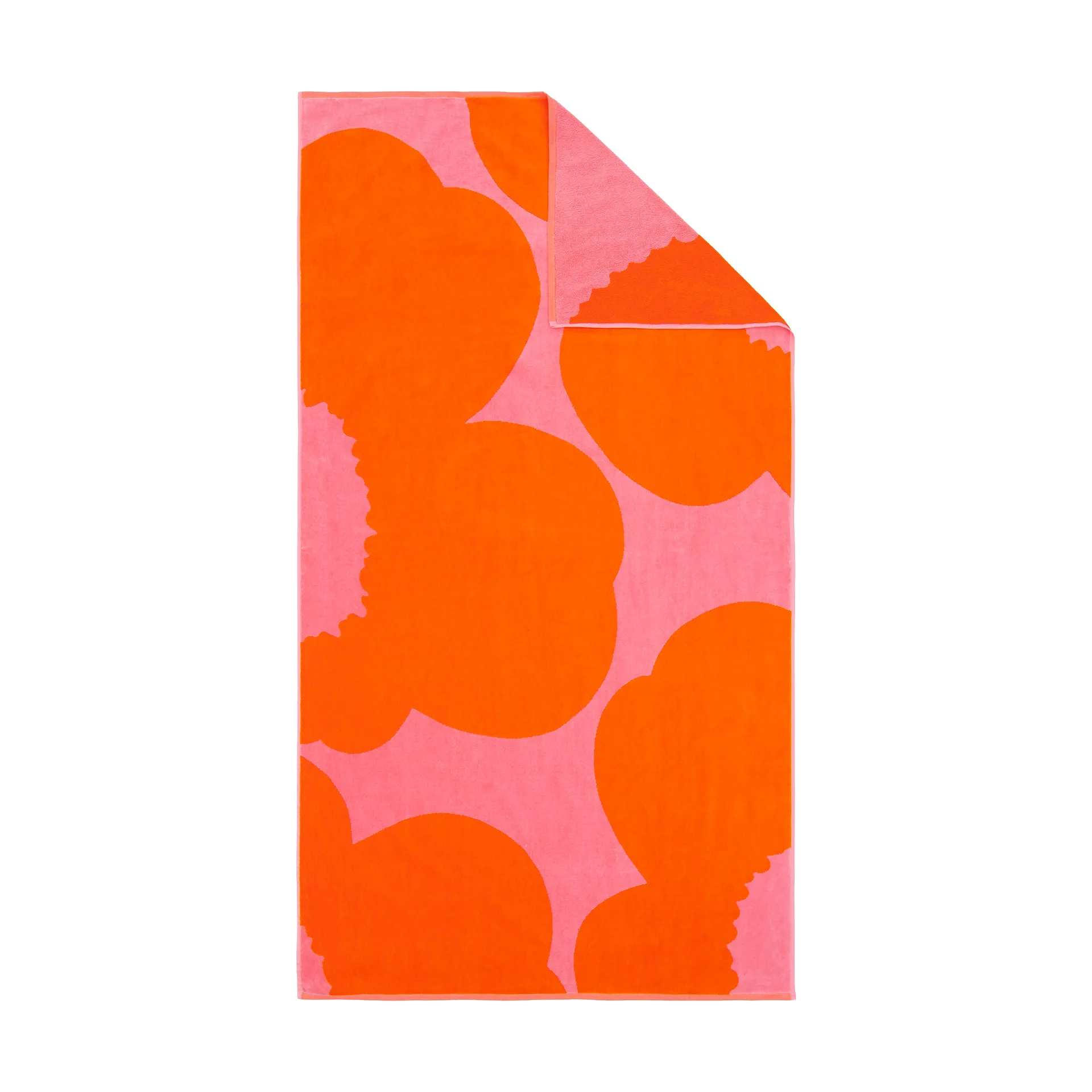 Marimekko Iso Unikko badehåndklæde Pink-orange red, 100x180 cm