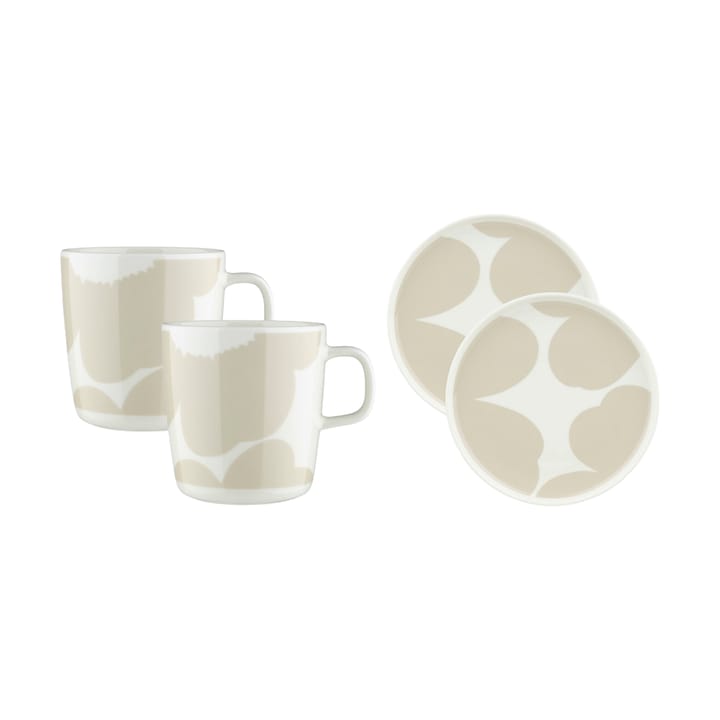 Iso Unikko morgenmadsæt 4 stk. - White-straw - Marimekko