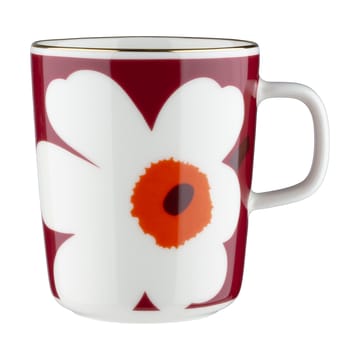 Juhla Unikko krus 25 cl 2-pak - Hvid-bourgogne-guld - Marimekko