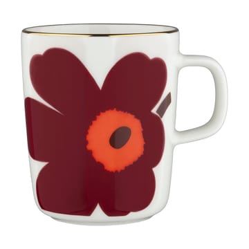 Juhla Unikko krus 25 cl 2-pak - Hvid-bourgogne-guld - Marimekko