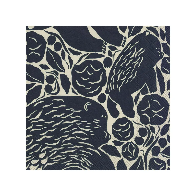 Karhuemo servietter 20-pak, Linen/Black Marimekko