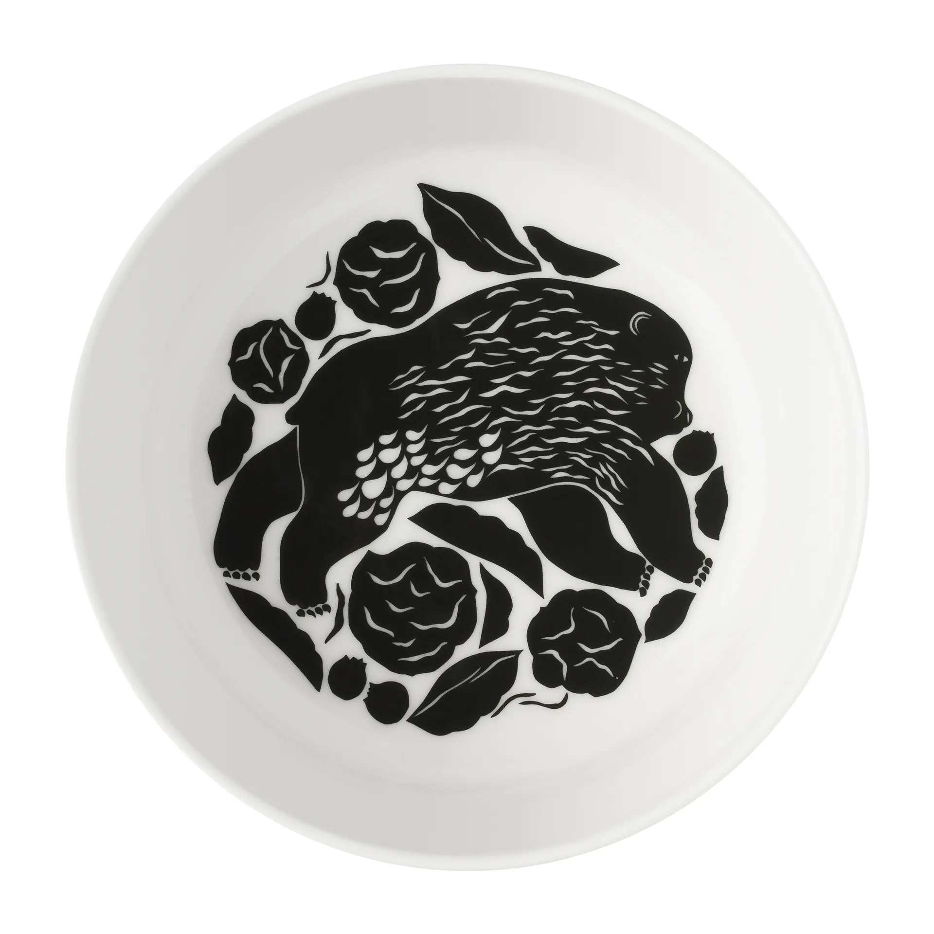 Karhuemo skål 4 dl, Hvid/Mørkegrøn Marimekko