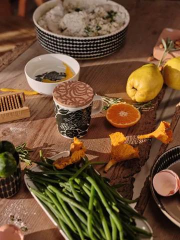 Karhuemo skål 4 dl - Hvid/Mørkegrøn - Marimekko