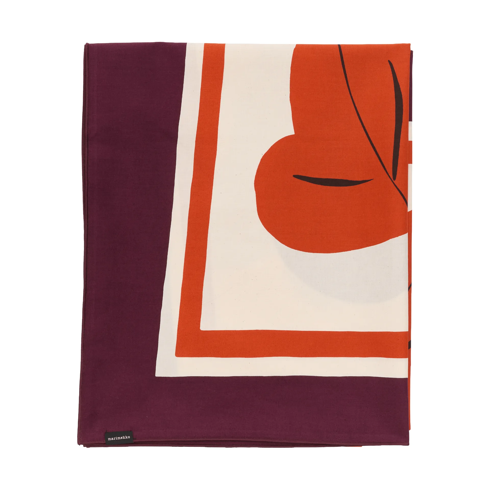 Kukasta Kukkaan dug, Hay-plum-bronze-terracotta, 140x140 cm Marimekko
