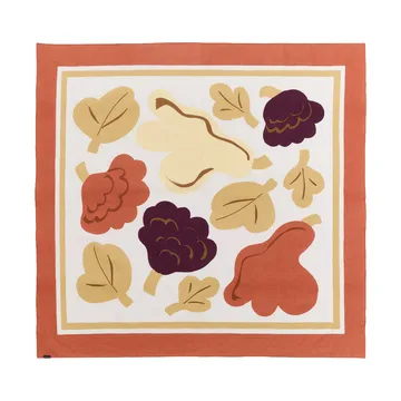 Kukasta Kukkaan dug - White-terrac-ochre-plum, 140x140 cm - Marimekko