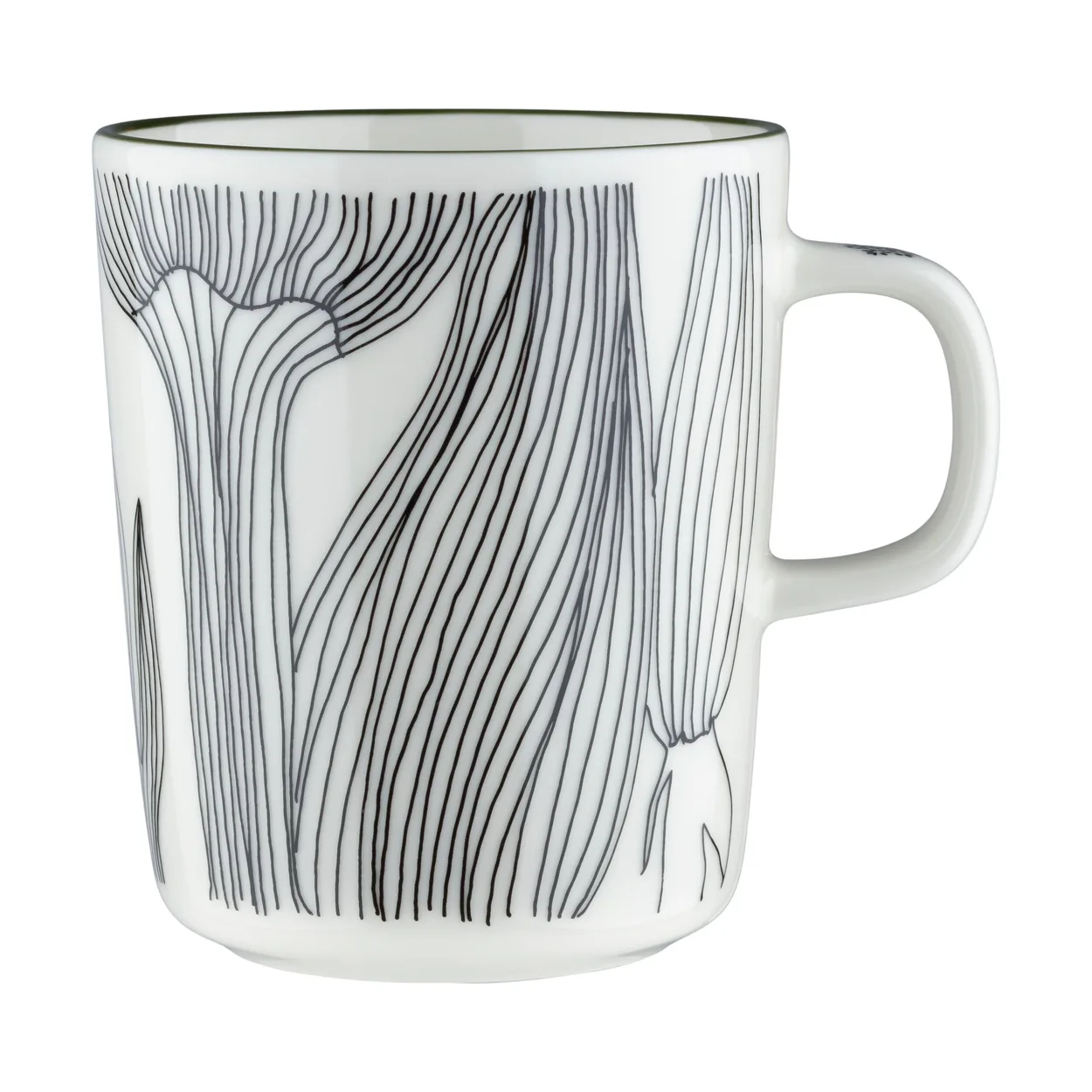 Marimekko Kukat Puhkeavat krus 25 cl White-forest green-black
