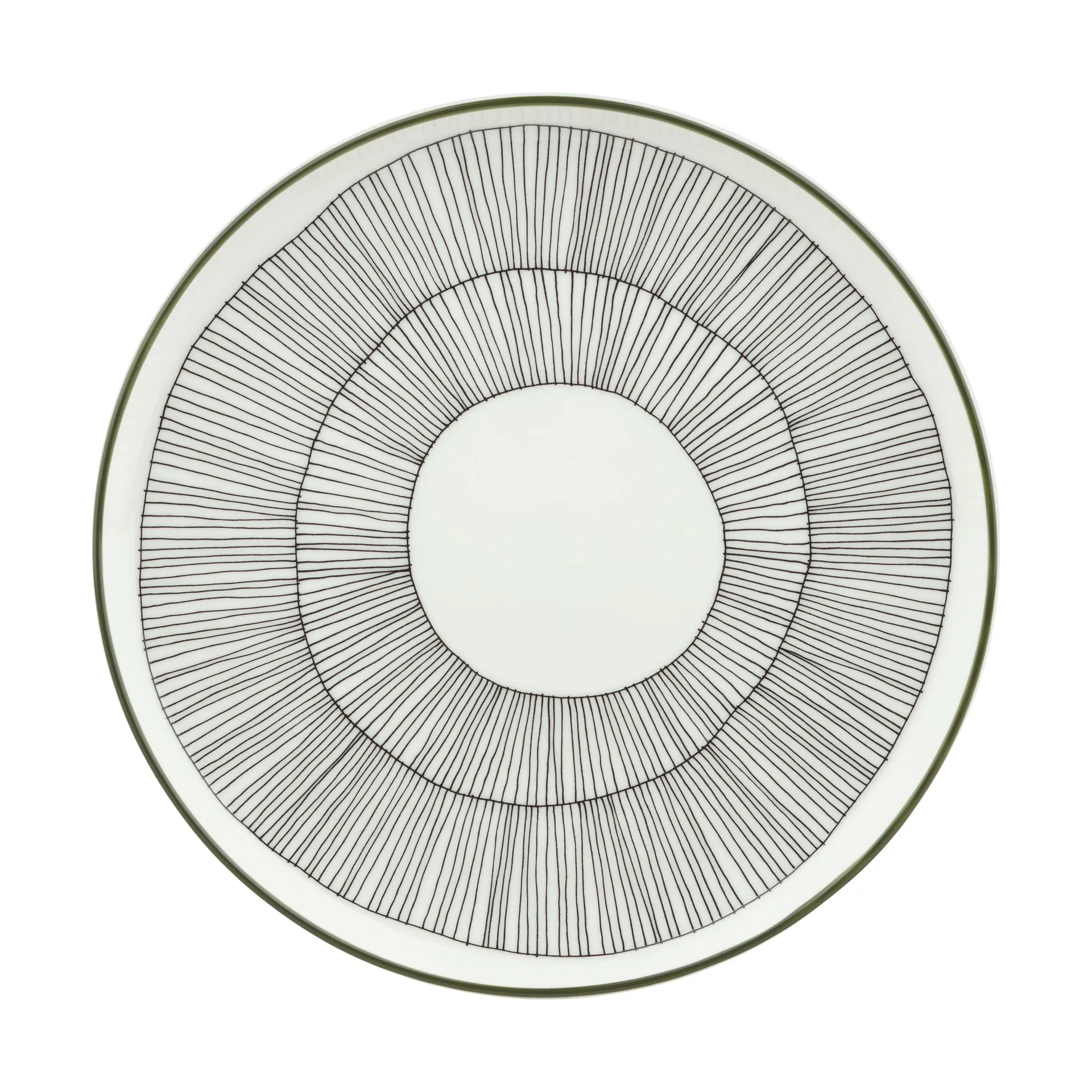Kukat Puhkeavat tallerken Ø20 cm, White-forest green-black Marimekko