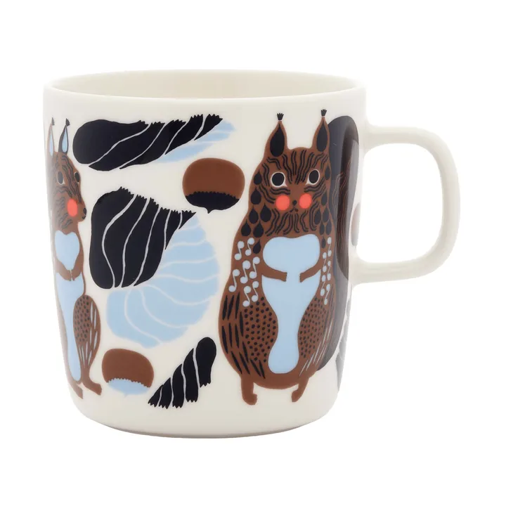 Kurre krus 40 cl - White-brown-black-light blue - Marimekko