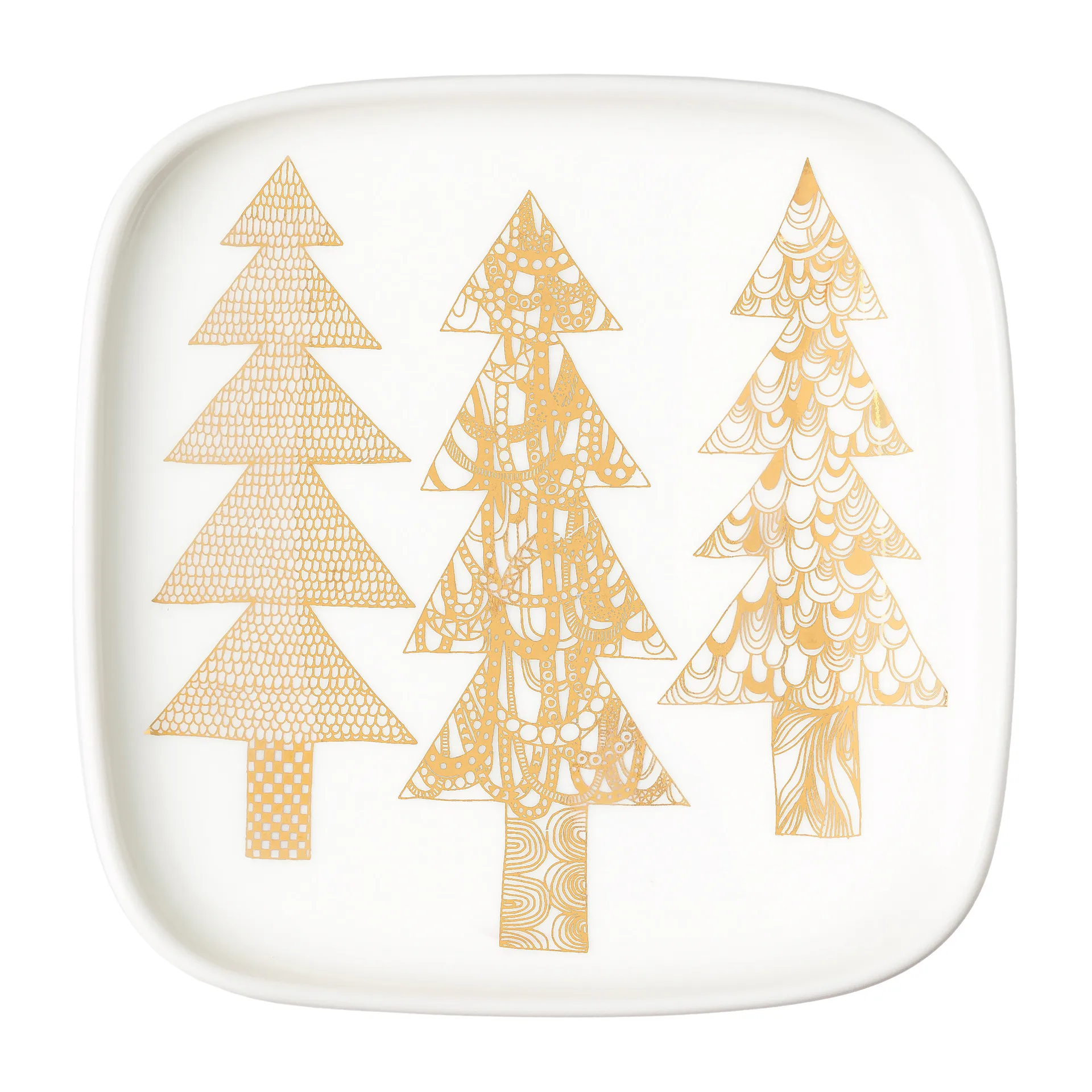 Kuusikossa fad 10x10 cm, Hvid/Guld Marimekko