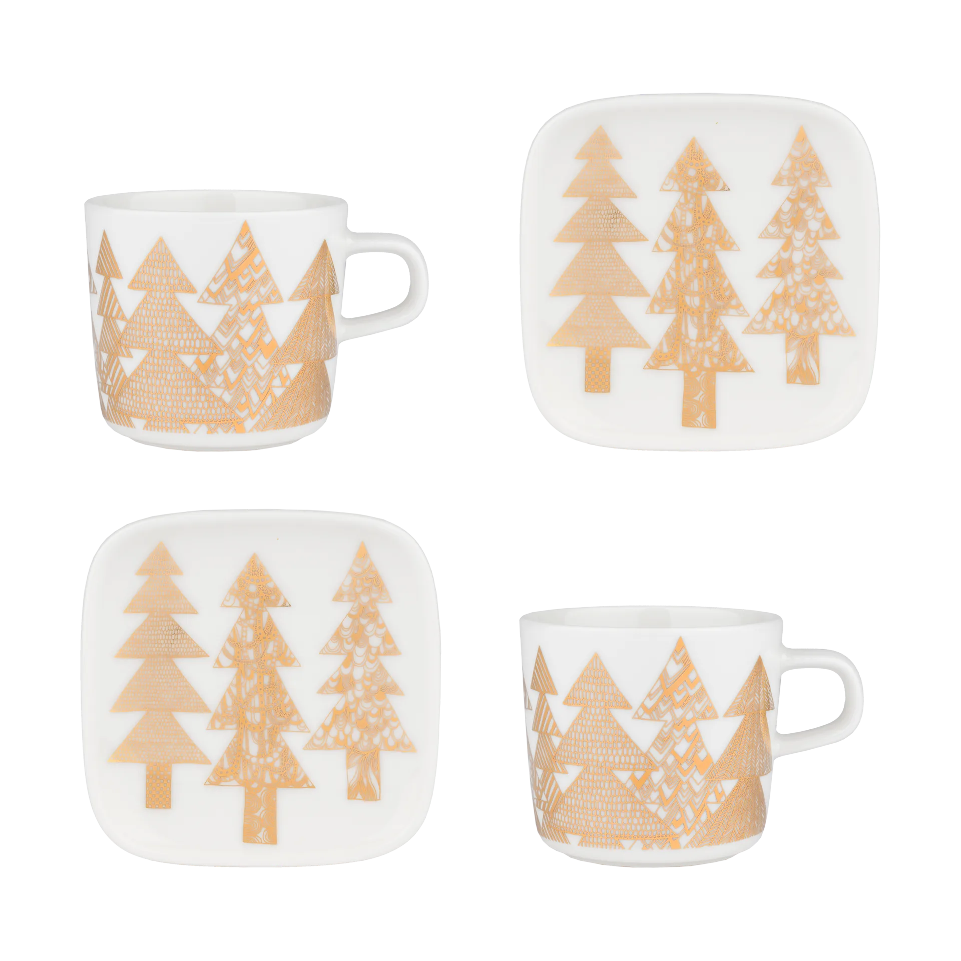 Kuusikossa kop og underkop sæt 20 cl 4 dele, White-gold Marimekko