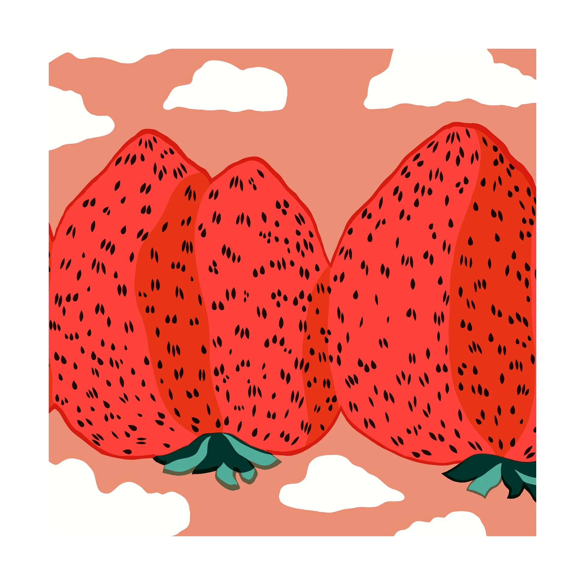Mansikkavuoret serviet 33x33 cm 20-pak, Red Marimekko