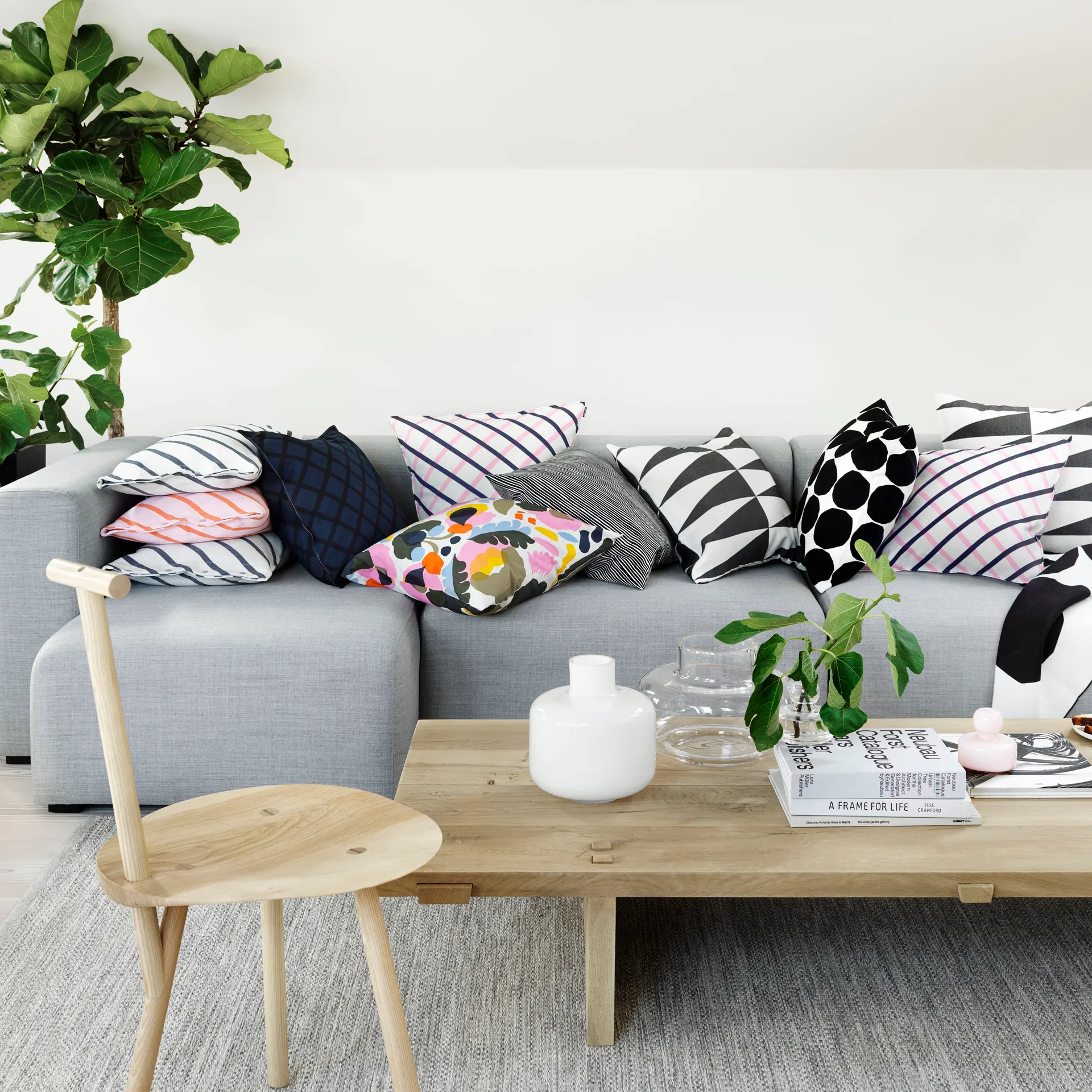 Ming vase, hvid Marimekko