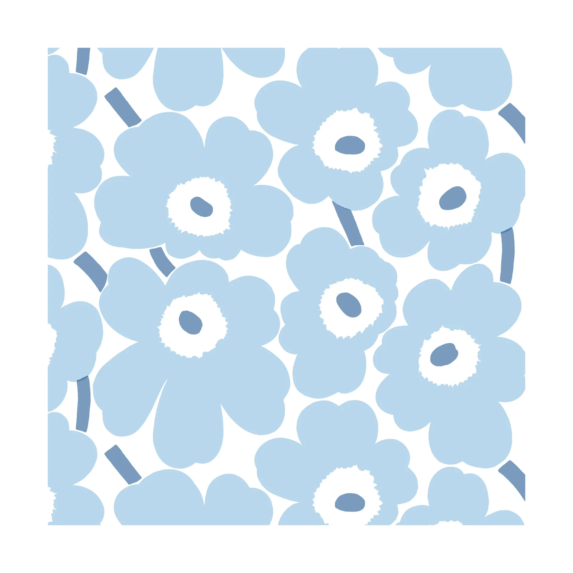 Mini Unikko servietter 20-pak, Light Blue-White Marimekko