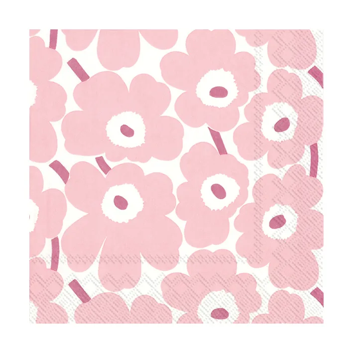 Mini Unikko servietter 20-pak, Light Rose Marimekko
