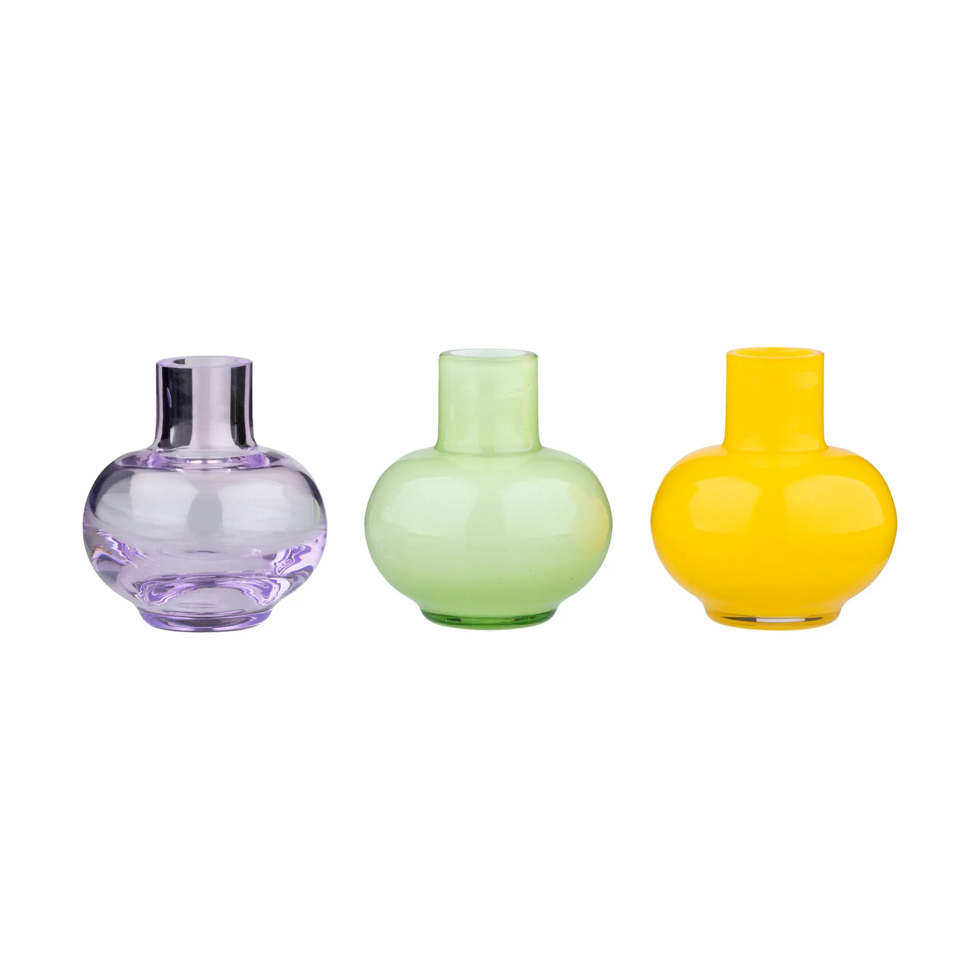 Mini vase 3 dele, Pale green-lemon-amethyst Marimekko