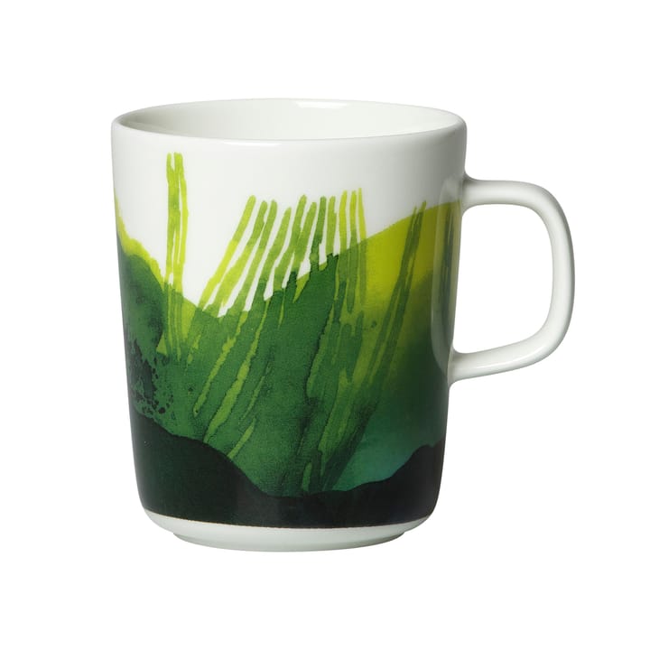 Oiva Sääpäiväkirja krus 25 cl, Hvid/Grøn Marimekko