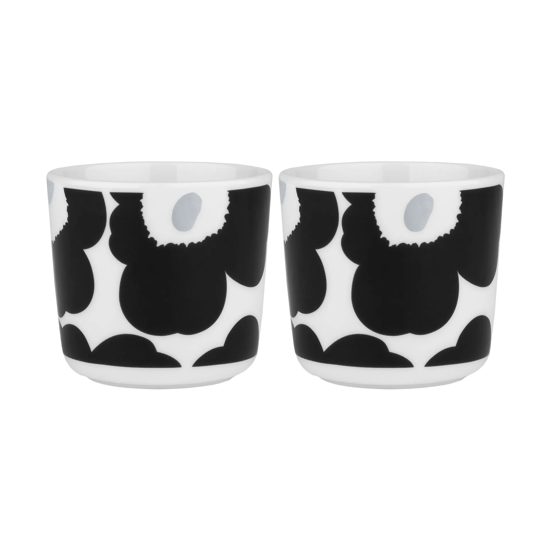 Oiva Unikko kaffekop uden øre 20 cl 2-pakke, White-coal-silver Marimekko