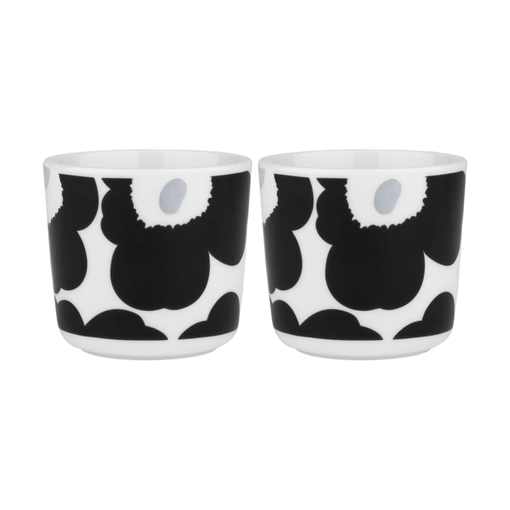 Oiva Unikko kaffekop uden øre 20 cl 2-pakke, White-coal-silver Marimekko