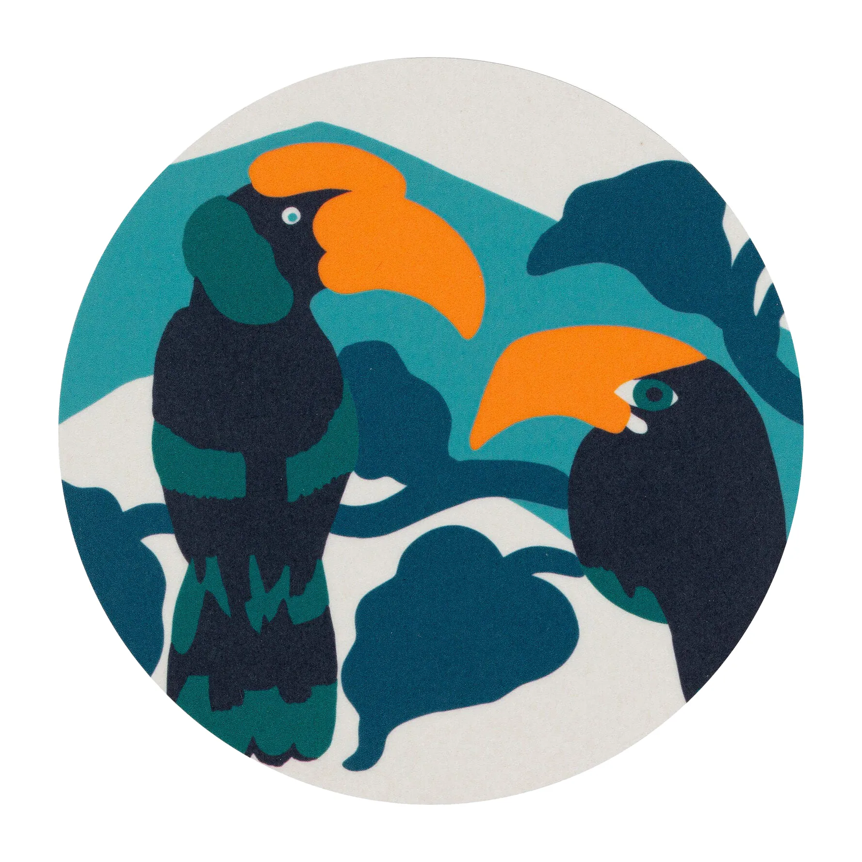 Pepe coasters 4-pak, Hvid/Turkis/Orange Marimekko